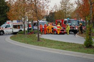 Woman trapped in crash