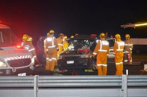 Airlifted after crash