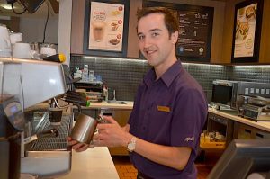 Barista gives it his best shot