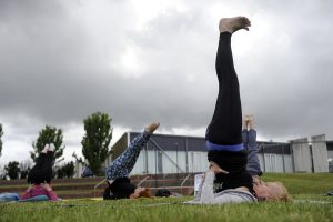 Yoga in natural setting
