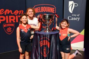 Fans get their hands on AFLW silverware at Bunjil