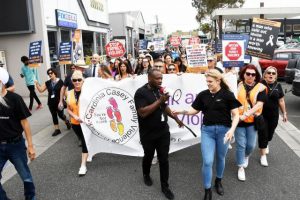 Walking against violence