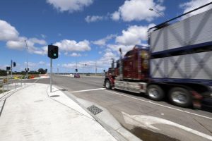 Traffic lights are on at Greenhills Road