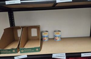 Food relief pantry lays empty